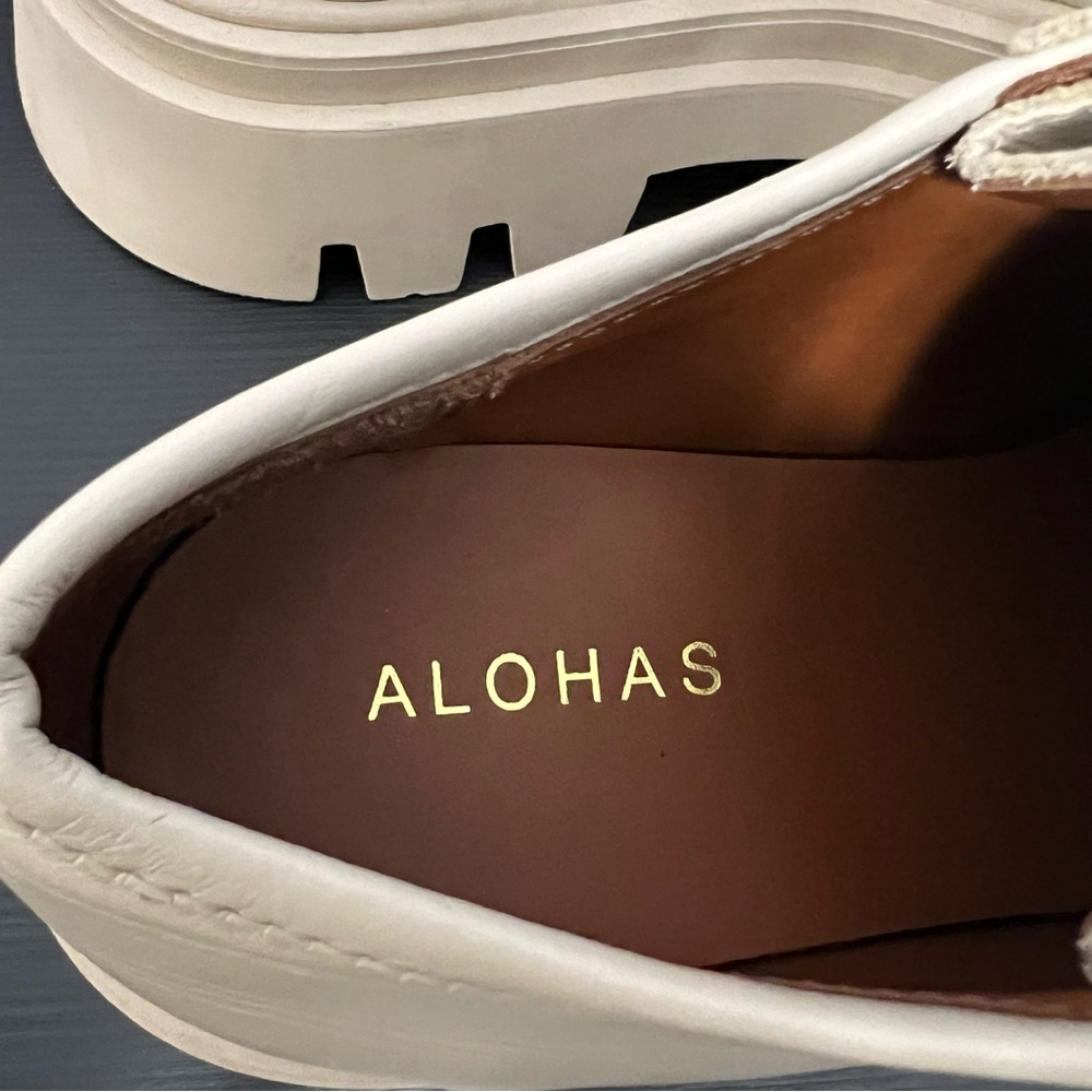 ALOHAS Leather Tycoon Loafers Platform Ivory Cream Size 41 Size 10 Size 10.5 - Picture 9 of 16